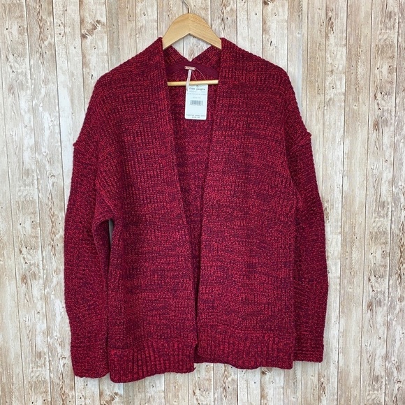 Free People Women's High Hopes Open Front‎ Cardi Sweater Long Sleeve Size Medium - Picture 4 of 13